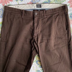 j crew W32/L30 dark brown chinos
